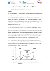 Experimental study of Aerodynamics over a flat plate.