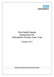 Oral Health Needs Assessment for Oxfordshire