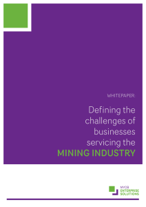 Defining the challenges of businesses servicing the mining industry