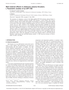 Wall material effects in stationary plasma thrusters. I. Parametric