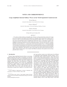 Large-Amplitude Internal Solitary Waves in the North Equatorial