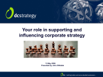 Your role in supporting and influencing corporate strategy