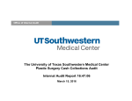 UTSW Plastic Surgery Cash Collections Report