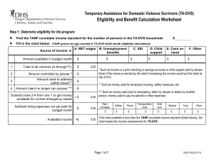 Temporary Assistance for Domestic Violence Survivors (TA-DVS)