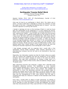 Earthquake Trauma Relief Work