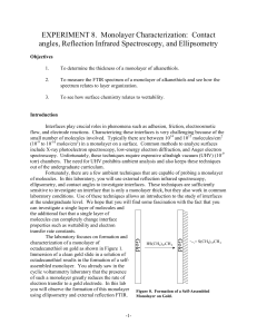 EXPERIMENT 8. Monolayer Characterization: Contact angles