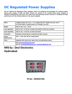 DC Regulated Power Supplies