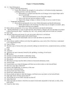 Chapter 11 Mountain Building 11.1 Rock Deformation Factors