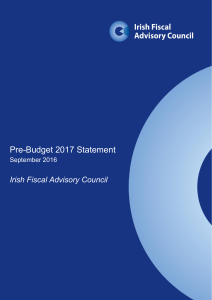 Pre-Budget 2017 Statement - Irish Fiscal Advisory Council