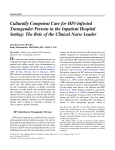 Culturally Competent Care for HIV-Infected Transgender Persons in