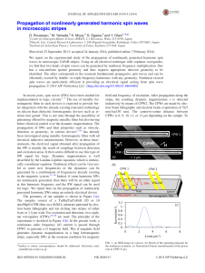 Propagation of nonlinearly generated harmonic spin waves in