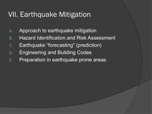 VII. Earthquake Mitigation