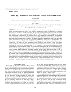 Gamma-Ray Line Emission from Radioactive Isotopes in Stars and