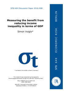Measuring the benefit from reducing income inequality in terms of GDP