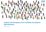 Urgent and Emergency Care Facilities and System Specifications