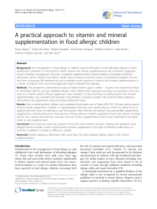 A practical approach to vitamin and mineral supplementation in food