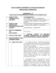 application for registration of subjects for dissertation