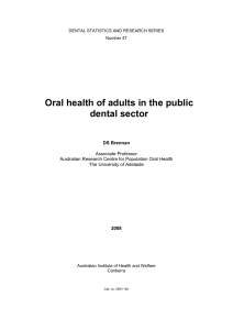 Oral health of adults in the public dental sector