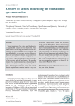 A review of factors influencing the utilization of eye care services