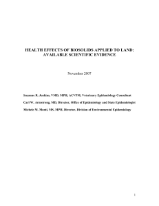 human health risks from biosolids applied to land: available
