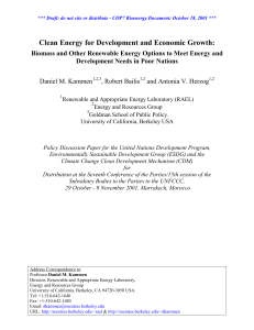 Clean Energy for Development and Economic