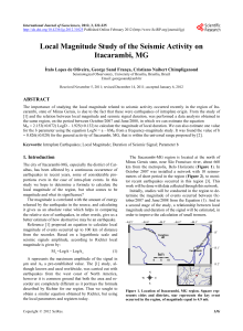 Local Magnitude Study of the Seismic Activity on Itacarambi, MG