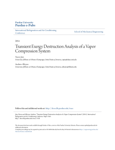 Transient Exergy Destruction Analysis of a Vapor Compression