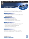Pre-Health Professions Certificate Program CALIFORNIA STATE