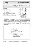 SP481_83_85, Low Power Half-Duplex RS-485 Transceivers