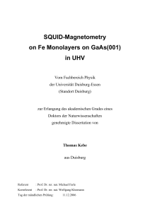SQUID-Magnetometry on Fe Monolayers on GaAs