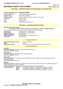 MSDS Anti-bac giene January 2005