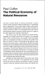 Collier, Paul 2010. ”The Political Economy of Natural Resources”. Social research, vol. 77, no. 4. Pp. 1105-1132 (29 pages).