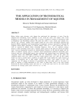 The Application of Mathematical Models in Management of Aquifer  