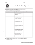 1. Luther Leads the Reformation Worksheet