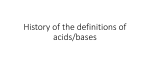 History of definition of acids and bases