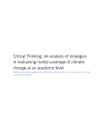 Critical Thinking: An analysis of strategies in evaluating media coverage of climate change at an academic level