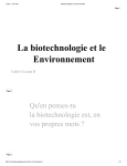 Biotechnologie et environnement PD