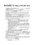 Worksheet Lesson 1.Overloaded Ten Ways to deal with Stress