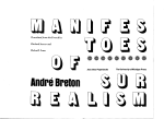 Andre Breton Manifestoes of Surrealism Ann Arbor Paperbacks  1969
