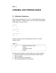 Matlab Variable dan Operasi Dasar (2  )