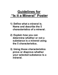 Guidelines for Characteristics of mineral Poster