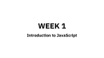 Week 1 - Introduction to JavaScript