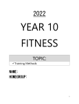 2022 YEAR 10 Training Methods