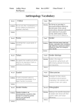 AnthropolgyVocabulary Worksheet