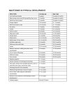 Milestones in development table