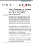 . Effect of Temperature on the Aging rate of Li Ion Battery Operating above Room Temperature